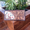 Hand Tooled Embossed Leather Clutch Purse