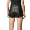 genuine leather high waisted shorts