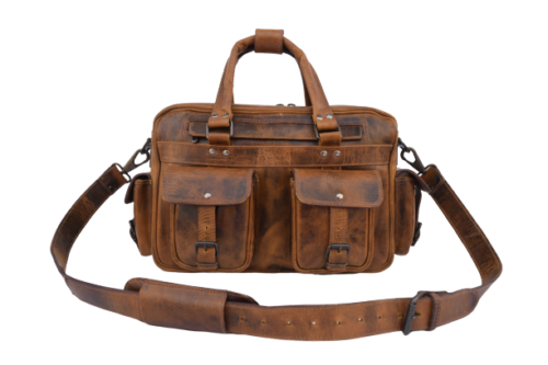 Genuine Leather Briefcase Travel Bag