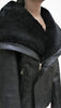 Women's leather jacket real sheep fur collar