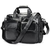 Genuine Leather Office Bag with Trolley Strap
