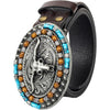 Western Longhorn Cowboy Leather Belt