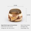 Incense Burner in Natural Marble with Decorative Metal Dome Lid