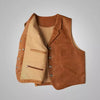 Genuine Waxed Leather Cowboy Vest