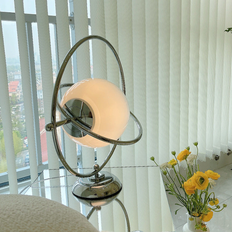 Retro Glass Moon Table Lamp Vintage Orbit Bedside Light
