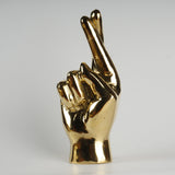 Brass The Crossed Fingers Sculpture