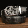 Men’s Leather Belt with Dragon G-Shaped Buckle