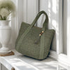 Beach Straw Tote Handbag for Women with Tassel Charm