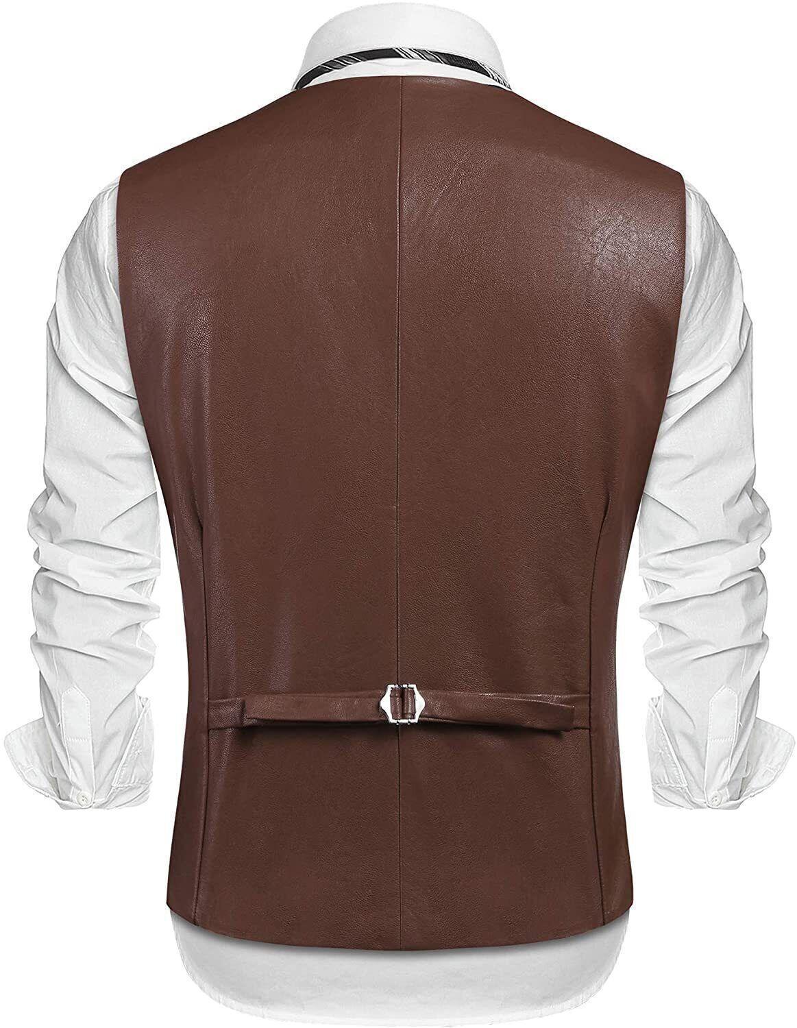 Authentic Genuine Men's Brown Leather Vest – Boho Living Room