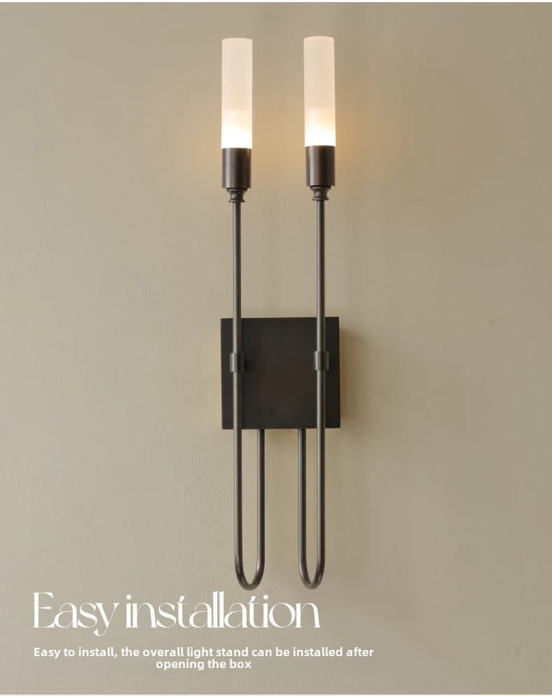 French Style Double Head Brass Wall Sconce Light