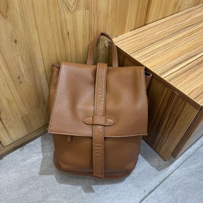 Women Cowhide Leather Diaper Backpack