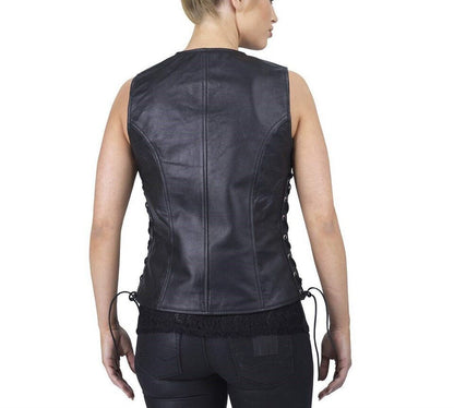 leather vest women's motorcycle