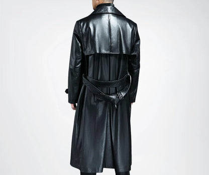 men's tall long leather coats