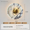 Round Natural Marble Wall Lamp Sconce for Bedroom & Living Room