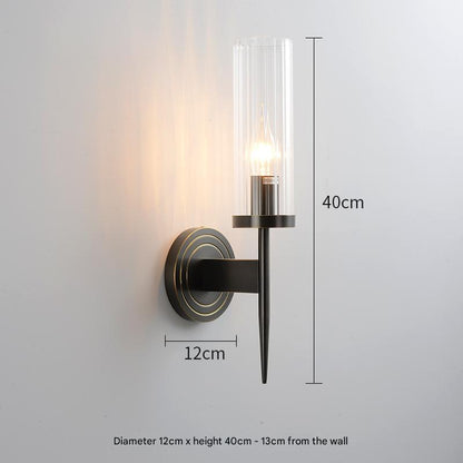 Modern Glass Shade Copper Wall Light Wall-Mounted Sconce