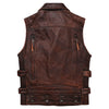 Men's Brown Genuine Cowhide Leather Vest