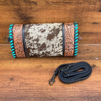 Genuine Cowhide Fur Clutch Crossbody Purse