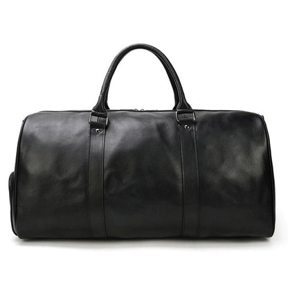 Real Leather Weekender Bag With Shoe Compartment