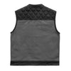 Black Leather Gray Denim Motorcycle Vest