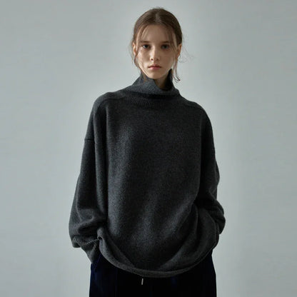 Low classic oversized high neck wool sweater 3 S