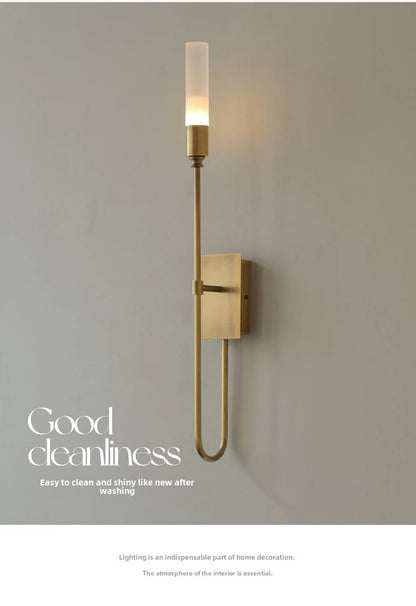 Modern Brass Wall Sconce Minimalist Copper Wall Lamp