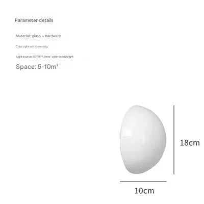 Nordic Round Glass Wall Lamp Minimalist Hemisphere Wall Light 3
