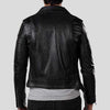 biker black leather jacket men