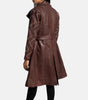 Genuine Leather Trench Coat For Women