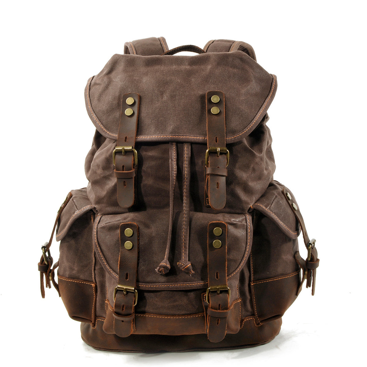 Vintage Canvas Backpack with Leather Trim for Everyday Travel 3