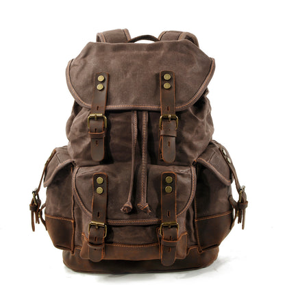 Vintage Canvas Backpack with Leather Trim for Everyday Travel 3
