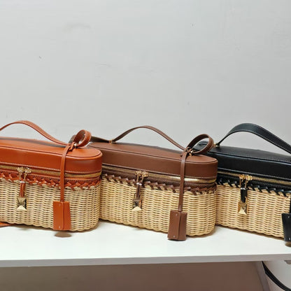 Woven Wicker Rattan Handbag