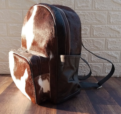 Small Dark Cowhide Backpack
