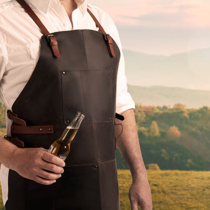 Genuine Leather Apron Indoors Outdoors