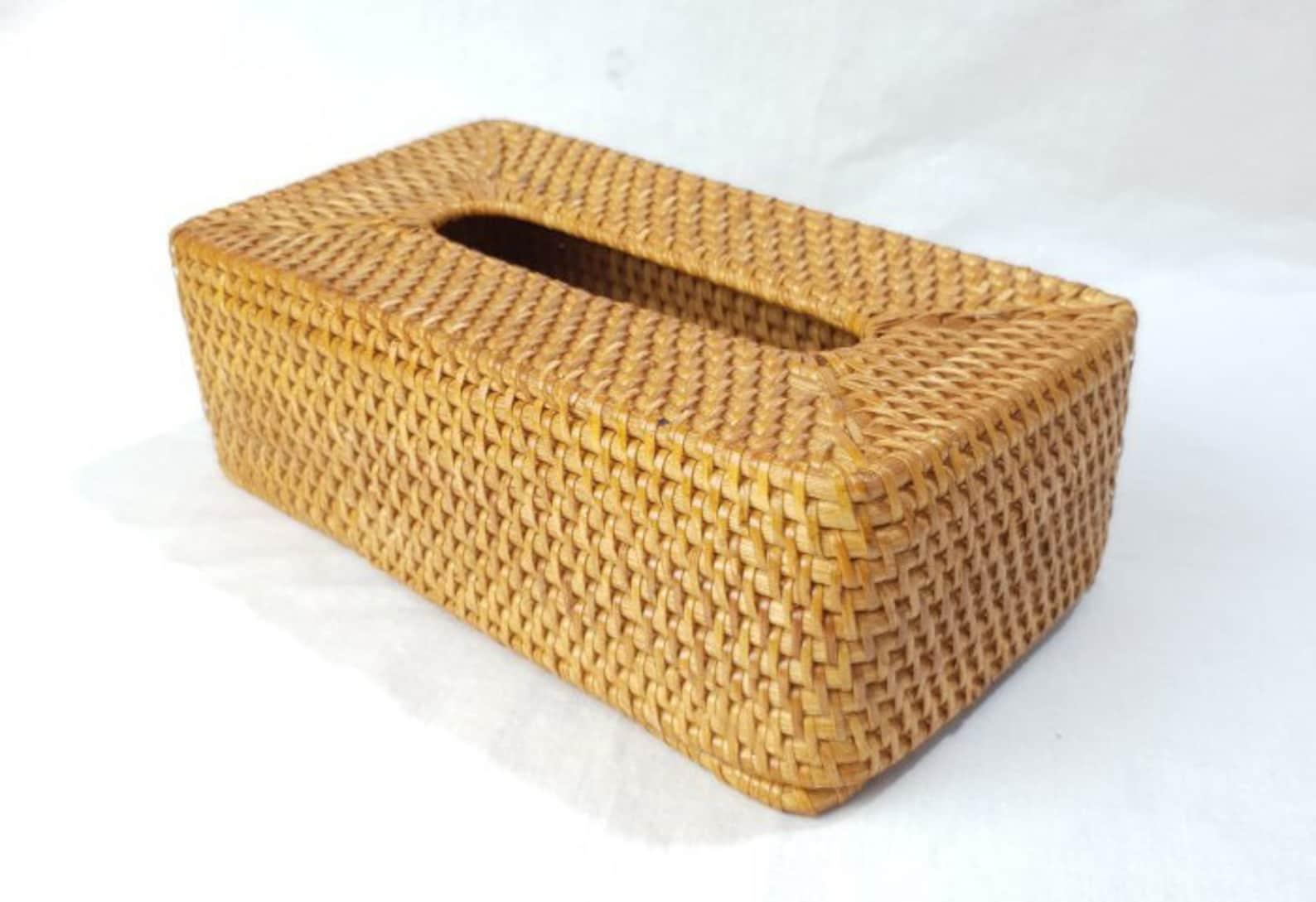 Rattan Tissue Box Rectangular – Boho Living Room