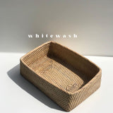 Handwoven wicker rattan storage basket