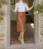 A line Real leather skirt