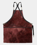 Dark brown leather apron
