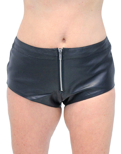 Genuine Leather Skinny Shorts