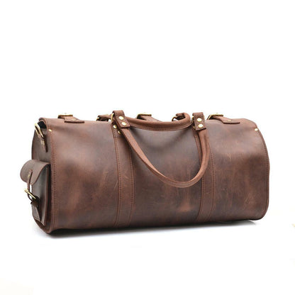 22.5" Leather Duffel Travel Bag