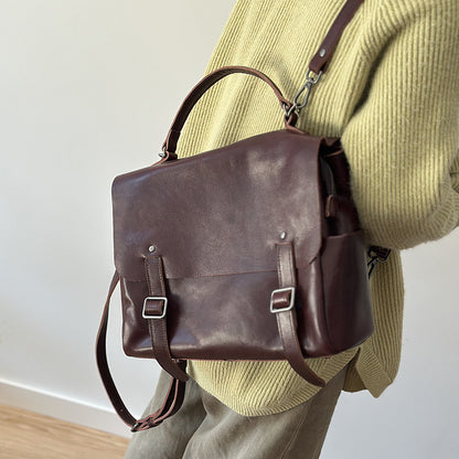 Leather Backpack Women Commuter Shoulder Bag