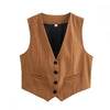 v neck sleeveless lazer vest women's