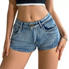 Stretch Button Up Denim Shorts for Party & Summer Looks