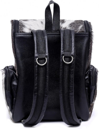 Cowhide Backpack Rucksack Purse with Laptop Compartment