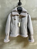 Women Real Shearling Leather Bomber Winter Jacket