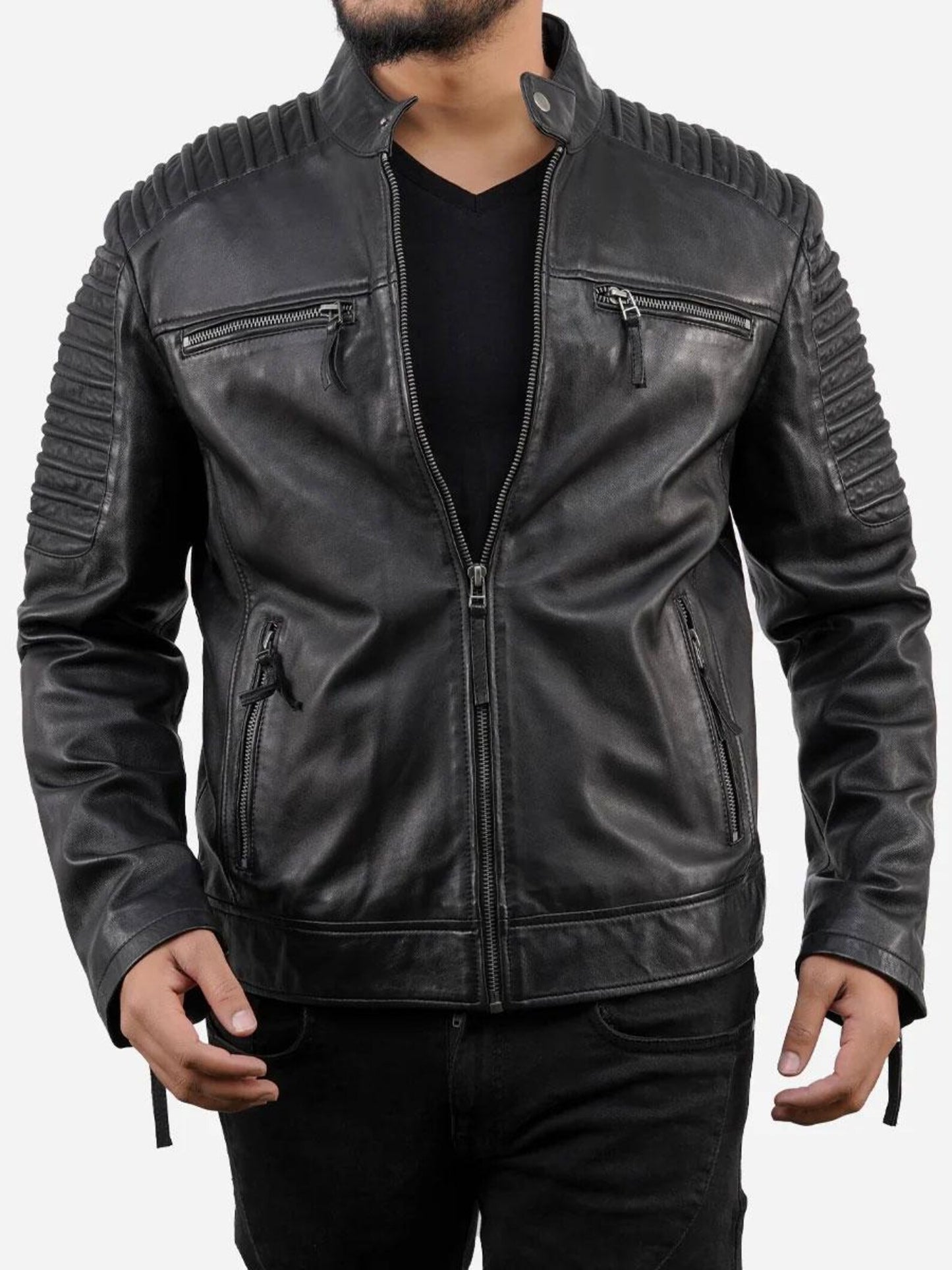 Men's Motorcycle Leather Jacket