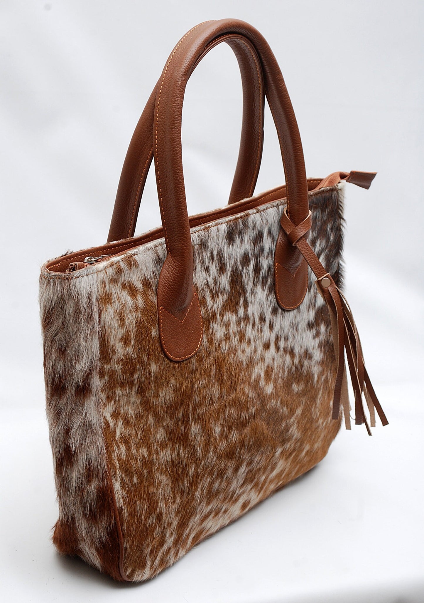 Hair On Cowhide Speckled Tote Purse