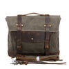 Canvas Motorcycle Saddlebag with Waxed Finish and Cowhide Leather Straps 2