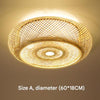 Bamboo woven flush mount ceiling light 3 110V-120V For US CA