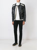 Genuine Leather Bi-colour Biker Jacket