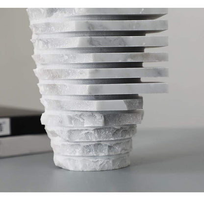 White Marble Decorative Vase Luxury Stone Centerpiece